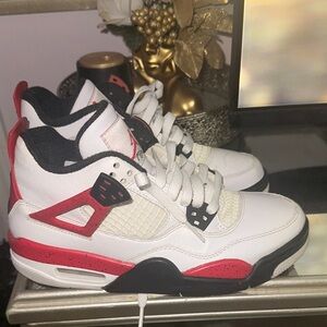 Jordan Kids White and Red Sneakers